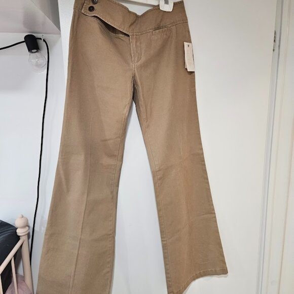 BNWT Vintage Y2K Guess low rise pant boot cut flare tan size 27 - Picture 1 of 10